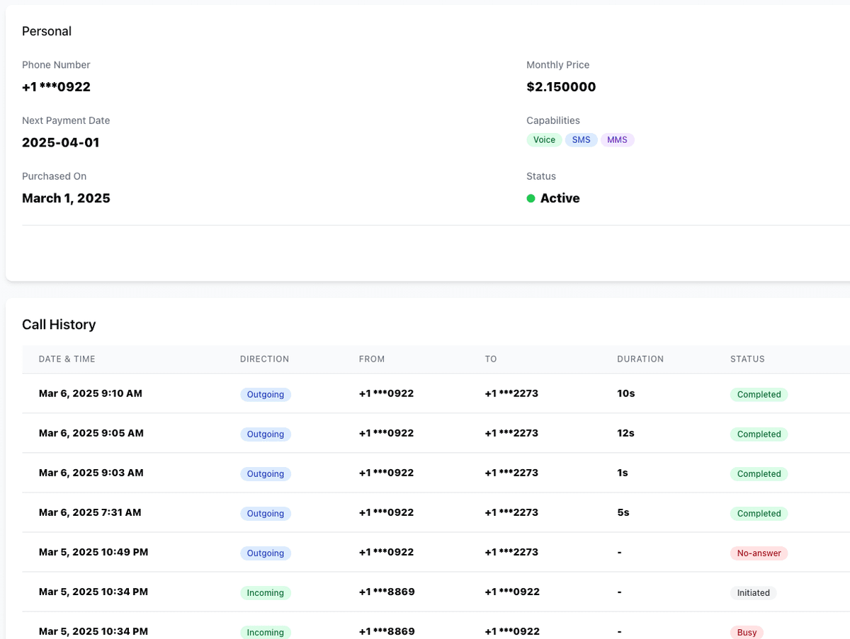 Call History and Logs